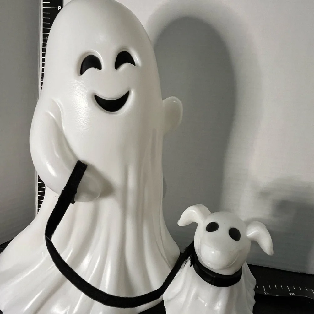 White Ghost and Dog Halloween Decor